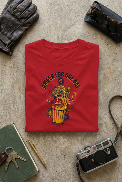 Vipaniq Ameer For One Day Classic T-Shirt in Red – flat lay
