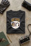 Vipaniq Aunty Please Mat Pucho Classic T-Shirt in Charcoal Melange – flat lay