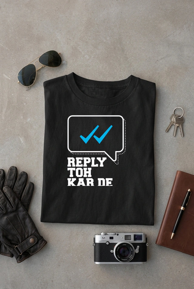 Vipaniq Reply Toh Kar De Classic T-Shirt in Black – flat lay