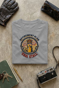 Vipaniq Retirement Plan Chai Stall Classic T-Shirt in Grey Melange – flat lay