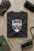 Vipaniq Tera Bhai Zinda Hai Classic T-Shirt in Charcoal Melange – flat lay